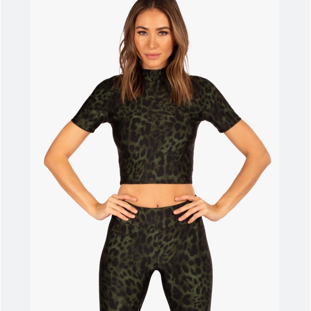 KORAL  Stella Cheetara Crop top Color- Juniper Cheetara Size- Small NWT